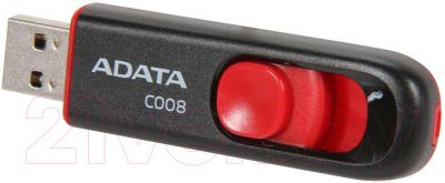 Usb flash накопитель A-data C008 Black-Red 8 Gb (AC008-8G-RKD) - фото