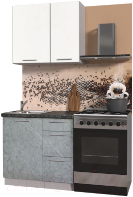 Кухонный гарнитур Интерлиния Мила Пластик 0.9 А - фото