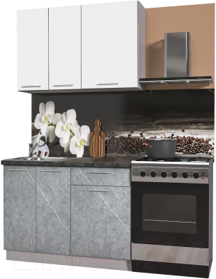 Кухонный гарнитур Интерлиния Мила Пластик 1.1 А - фото