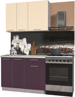 Готовая кухня Интерлиния Мила Пластик 1.1 А - фото