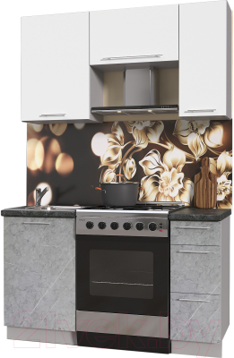 Кухонный гарнитур Интерлиния Мила Пластик 1.4 А - фото