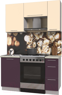 Готовая кухня Интерлиния Мила Пластик 1.4 А - фото