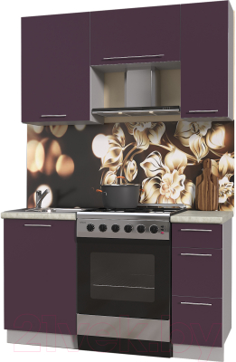 Готовая кухня Интерлиния Мила Пластик 1.4 А - фото