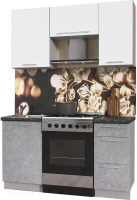 Кухонный гарнитур Интерлиния Мила Пластик 1.5 А - фото