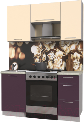 Готовая кухня Интерлиния Мила Пластик 1.5 А - фото