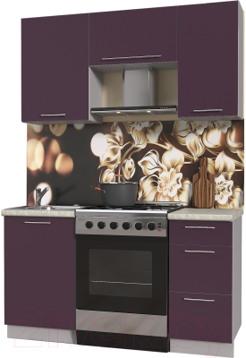 Готовая кухня Интерлиния Мила Пластик 1.5 А - фото