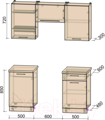 Готовая кухня Интерлиния Мила Пластик 1.6 А