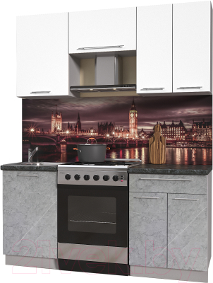 Кухонный гарнитур Интерлиния Мила Пластик 1.7 А - фото