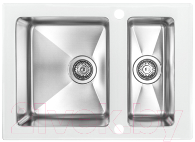 Мойка кухонная ZORG GS 6750-2 (белый) - фото