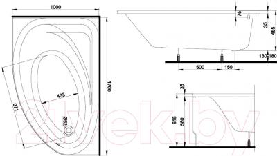 Ванна акриловая Kolo Spring 170x100 L / XWA3071