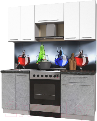 Кухонный гарнитур Интерлиния Мила Пластик 1.8 А - фото