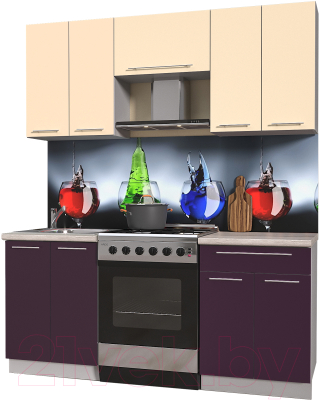 Готовая кухня Интерлиния Мила Пластик 1.8 А - фото