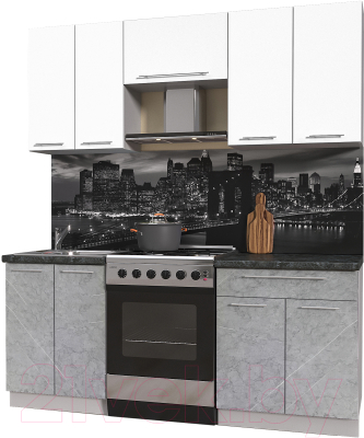 Кухонный гарнитур Интерлиния Мила Пластик 1.9 А - фото