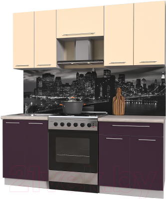 Готовая кухня Интерлиния Мила Пластик 1.9 А - фото