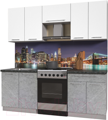 Кухонный гарнитур Интерлиния Мила Пластик 2.1 А - фото