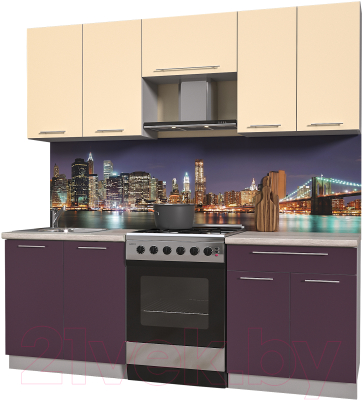 Готовая кухня Интерлиния Мила Пластик 2.1 А - фото