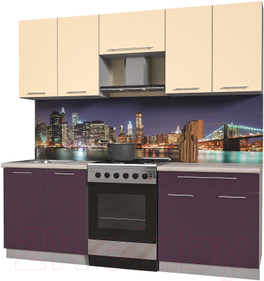 Готовая кухня Интерлиния Мила Пластик 2.2 А - фото