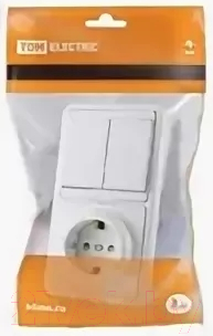 Блок выключатель+розетка TDM SQ1813-0001