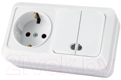 Блок выключатель+розетка TDM Ладога SQ1801-0104 - фото