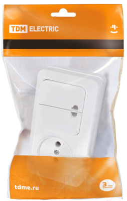 Блок выключатель+розетка TDM Ладога SQ1801-0108