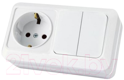 Блок выключатель+розетка TDM Ладога SQ1801-0102 - фото