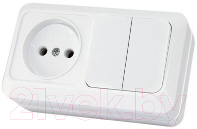 Блок выключатель+розетка TDM Ладога SQ1801-0106 - фото