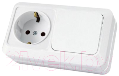 Блок выключатель+розетка TDM Ладога SQ1801-0101 - фото