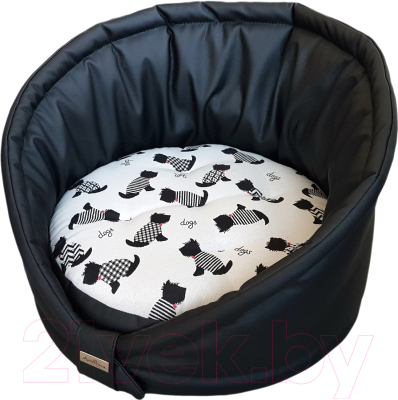 Лежанка для животных AntePrima Tortellino / TORTPELDOGNER02 (черный/собачки) - фото