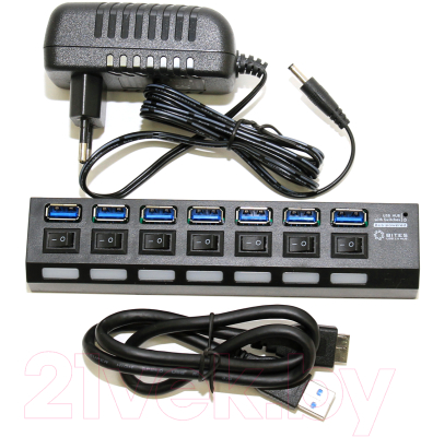 USB-хаб 5bites HB37-303PBK