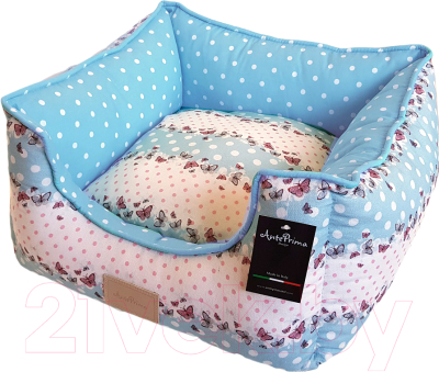 Лежанка для животных AntePrima Yolande / YOLBUTTURPOIS02 (бело-голубой в горошек) - фото
