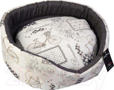 Лежанка для животных AntePrima Mathilde / MABIKEGRIS06 (молочный принт) - фото