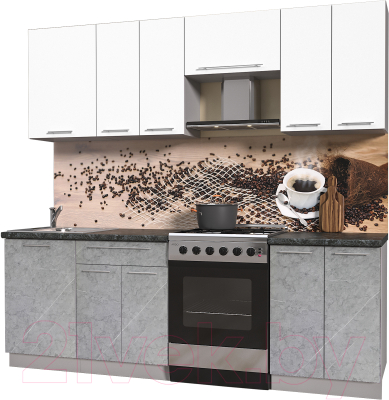 Кухонный гарнитур Интерлиния Мила Пластик 2.3 А - фото