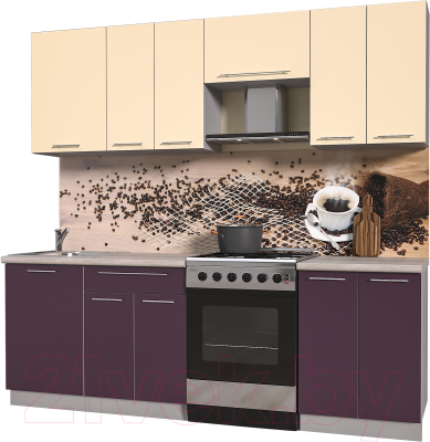 Готовая кухня Интерлиния Мила Пластик 2.3 А - фото