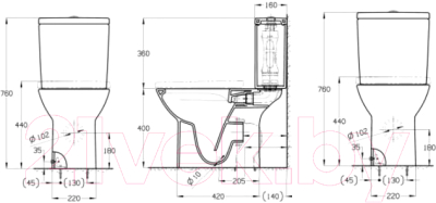 Унитаз напольный Roca Debba Round Rimless 734299P00Y