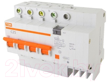 Дифференциальный автомат TDM АД-4-4P-25А-30мА / SQ0221-0007 - фото