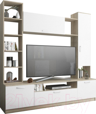 Стенка ДСВ Софи №4 СЦС 1900.1 (сонома/белый глянец) - фото