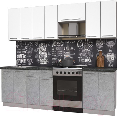 Кухонный гарнитур Интерлиния Мила Пластик 2.4 А - фото