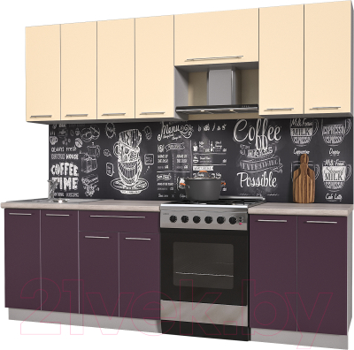 Готовая кухня Интерлиния Мила Пластик 2.4 А - фото