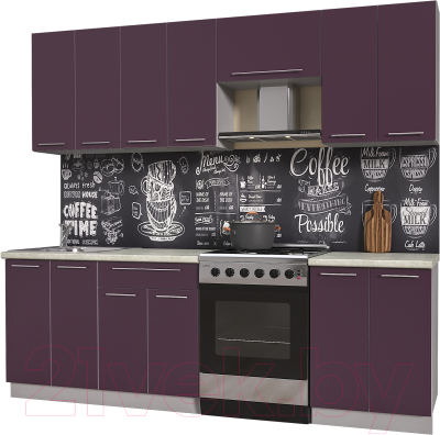 Готовая кухня Интерлиния Мила Пластик 2.4 А - фото