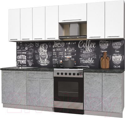 Кухонный гарнитур Интерлиния Мила Пластик 2.5 А - фото