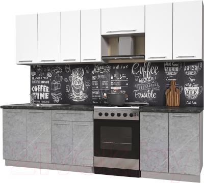 Кухонный гарнитур Интерлиния Мила Пластик 2.6 А - фото