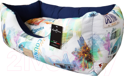 Лежанка для животных AntePrima Celine / CESURFBLU02 (белый/синий принт) - фото