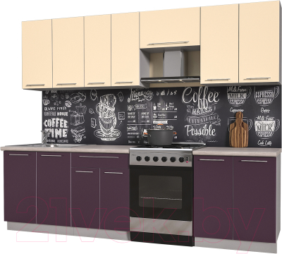 Готовая кухня Интерлиния Мила Пластик 2.6 А - фото