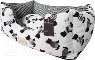 Лежанка для животных AntePrima Celine / CEDOGNER02 (белый/принт с собачками) - фото