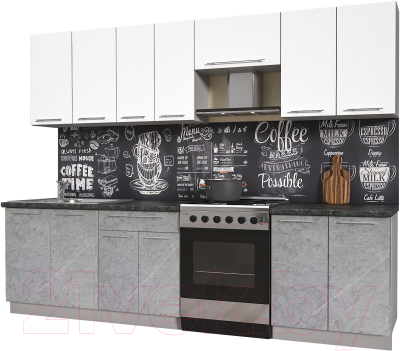 Кухонный гарнитур Интерлиния Мила Пластик 2.7 А - фото