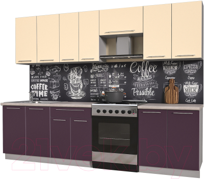 Готовая кухня Интерлиния Мила Пластик 2.7 А - фото