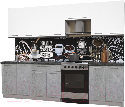 Кухонный гарнитур Интерлиния Мила Пластик 2.8 А - фото