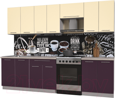 Готовая кухня Интерлиния Мила Пластик 2.8 А - фото