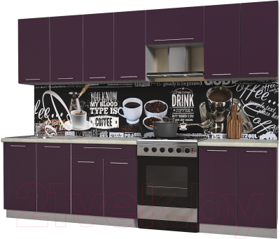 Готовая кухня Интерлиния Мила Пластик 2.8 А - фото