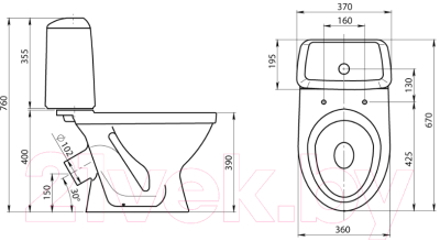 Унитаз напольный Santeri Соната 1P2012S0000BF